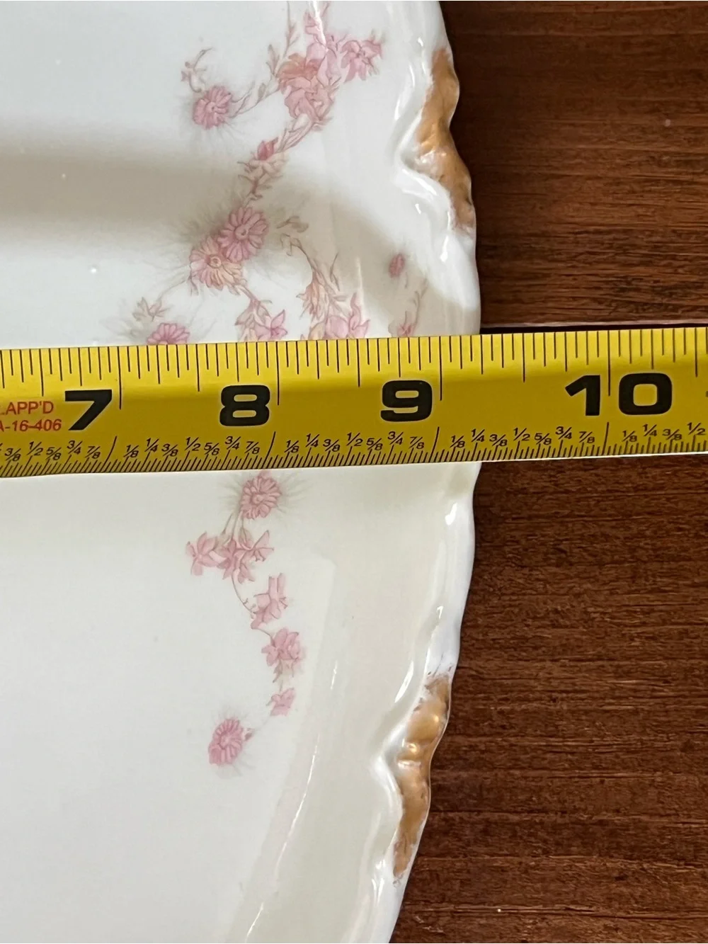 Haviland Limoges Porcelain Schleiger ?525 Pink Gold Floral 13.5” Platter